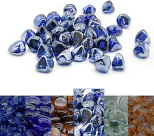20-Pound 1 Inch Diamonds Fire Glass for Gas or Propane Fire Pit Fireplace & Land