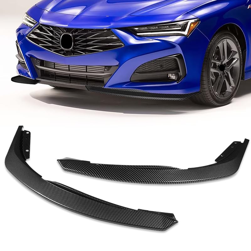 2PC ABS Front Bumper Lip Spoiler Splitter Kit 2021-2025 Acura TLX Carbon