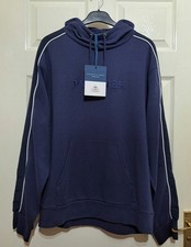 Pyrenex Herren Descent Hoodie Gr. L Pullover Bio Baumwolle Nylon Streifen Navy