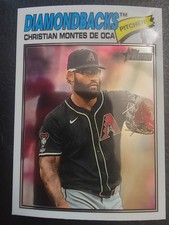 2026 Topps Heritage Christian Montes De Oca #205 Chrome Rookie Card RC. rookie card picture