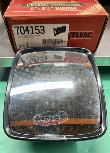 NOS VELVAC 704153 Black Plastic Mirror Head with Convex Glass, 6.5" x 6" ✨FS✨