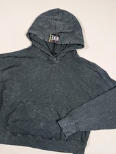 Nike Phoenix Fleece Oversized Crop Center Swoosh Hoodie Women M DQ3338 Black