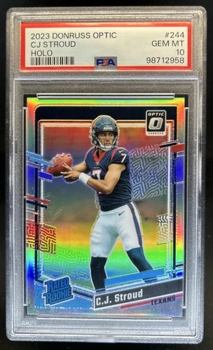 2023 Panini Donruss Optic C.J. Stroud Holo Prizm RC Rated Rookie #244 PSA 10