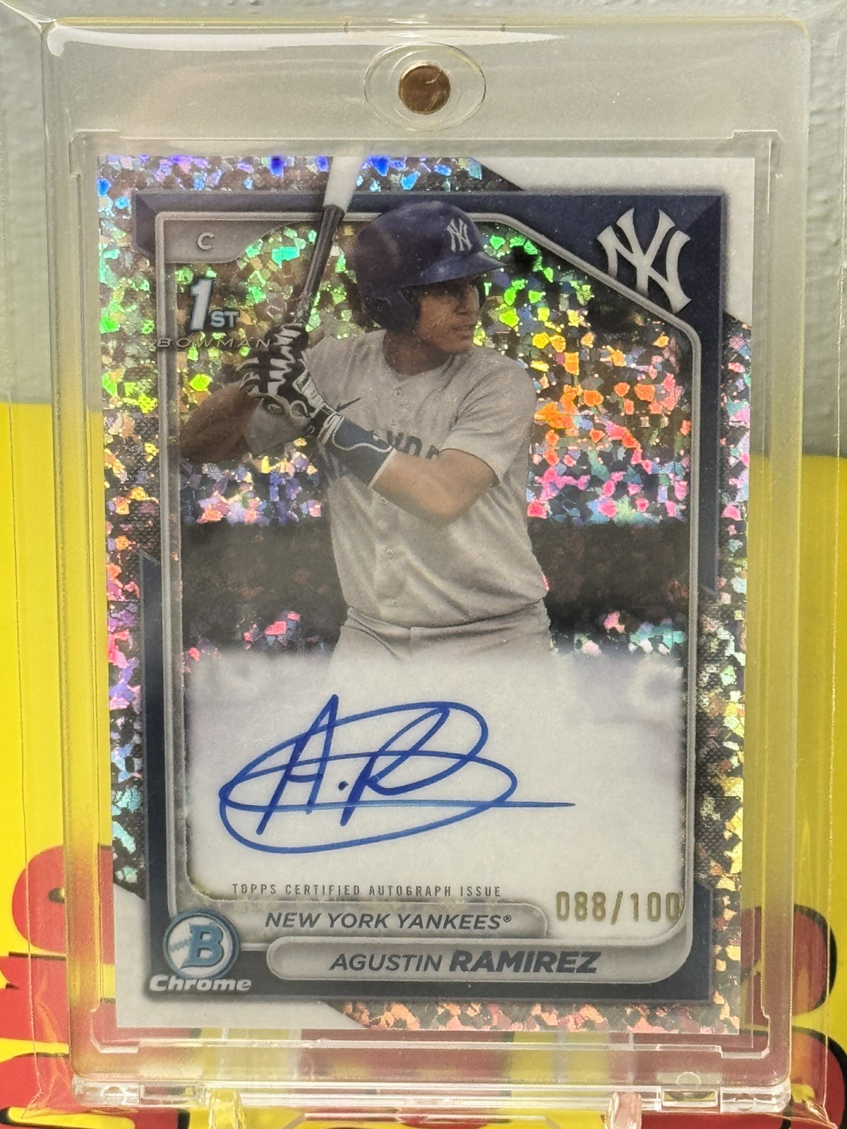 AGUSTIN RAMIREZ 2024 Bowman Chrome MINI DIAMOND Refractor 1st Auto /100 