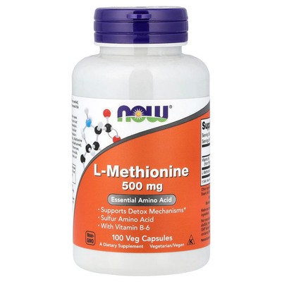 Now Foods L-Methionine 500 mg 100 Capsules GMP Quality Assured