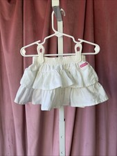 Vintage 90s OshKosh Skirt Pink White Floral Lined Girls - Size 12 Months