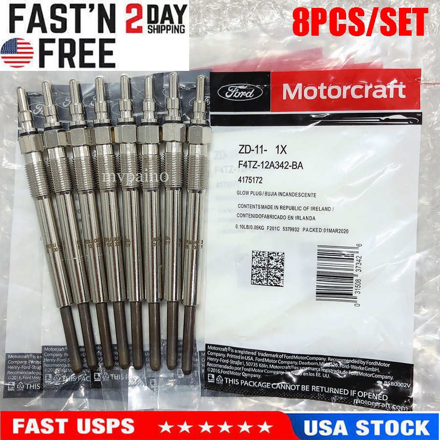 8PCS Genuine Motorcraft ZD-11 F4TZ-12A342-BA Glow Plugs For F250 F350 E-350 7.3L