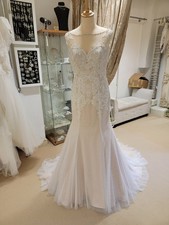 Charlotte Balbier Wedding dress size 10 Ivory lace Beige lining CODE 1255