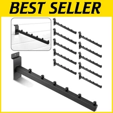 Versatile 10 Pack of 12-Inch Slatwall Waterfall Hooks for Organized Spaces