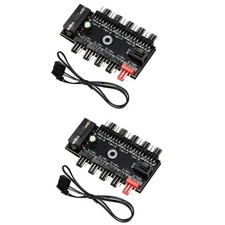 2X 10 Port PC Chassis Fan Hub CPU Cooling HUB 12V 4 Pin Fan PWM Hub Molex7609