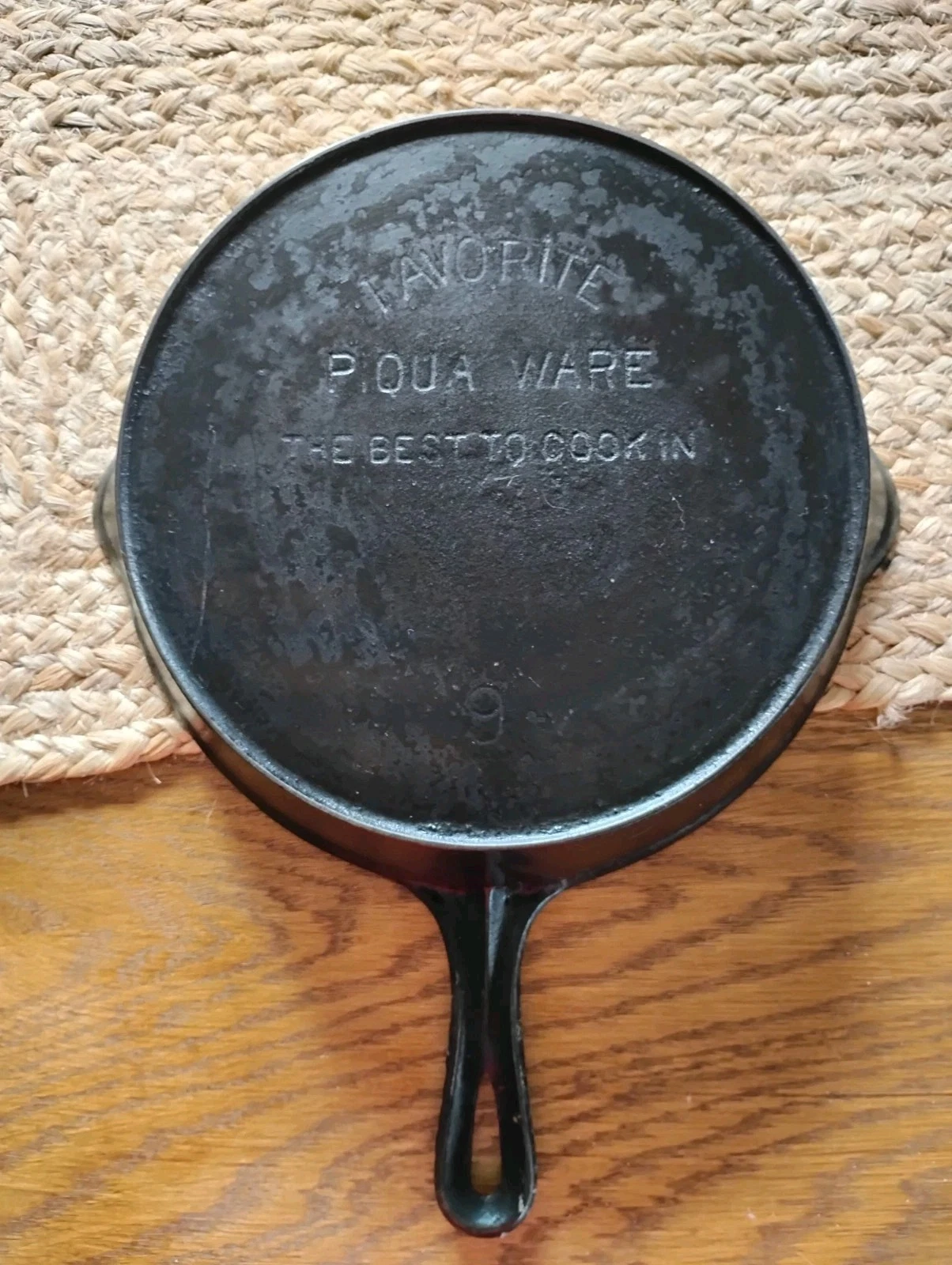 Vintage Favorite Piqua Ware Cast Iron Deep Skillet Frying Pan #9 Best To Cook In