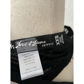 For Love & Lemons Bra Lingerie Women XXS Skivvies Love You Knot Bralette Black