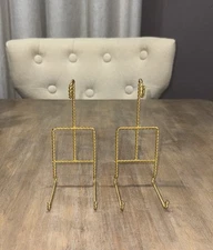 Gold Wire Tea Cup & Saucer Display Stands - Set of 2 - Vintage