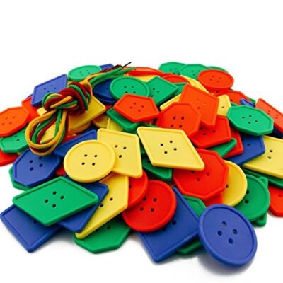 120 PCS Button Puzzle Toy,Big Button Threading Toy,Button Lacing Toy ...