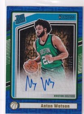 Panini Donruss 2024-25 No. 297 Anton Watson Rated Rookie Auto Blue Choice 21/49