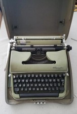 Vintage c.1958 Olympia SM3 DeLuxe Olive Green - Portable Typewriter in Case  thumbnail