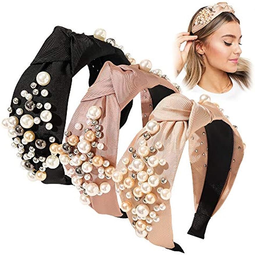 3x Knotted Pearl Diademas Para Mujer De Moda Hair Accessories