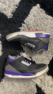 Nike Air Jordan 3 Court Purple size 9.5 CT8532-050 OG III Black Purple