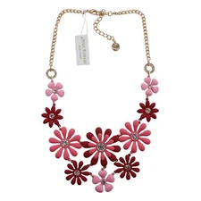 Isaac Mizrahi New York Coated Flower Statement Necklace #MZ7