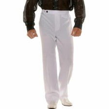 Underwraps - Men's 70's White Disco Pants Costume With Front Closure - One Size