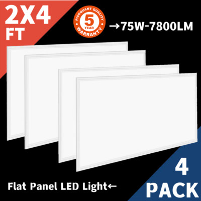 2x4FT LED Panel Light Fixture 75W Dimmable Drop Ceiling Flat LED Troffer Fixture