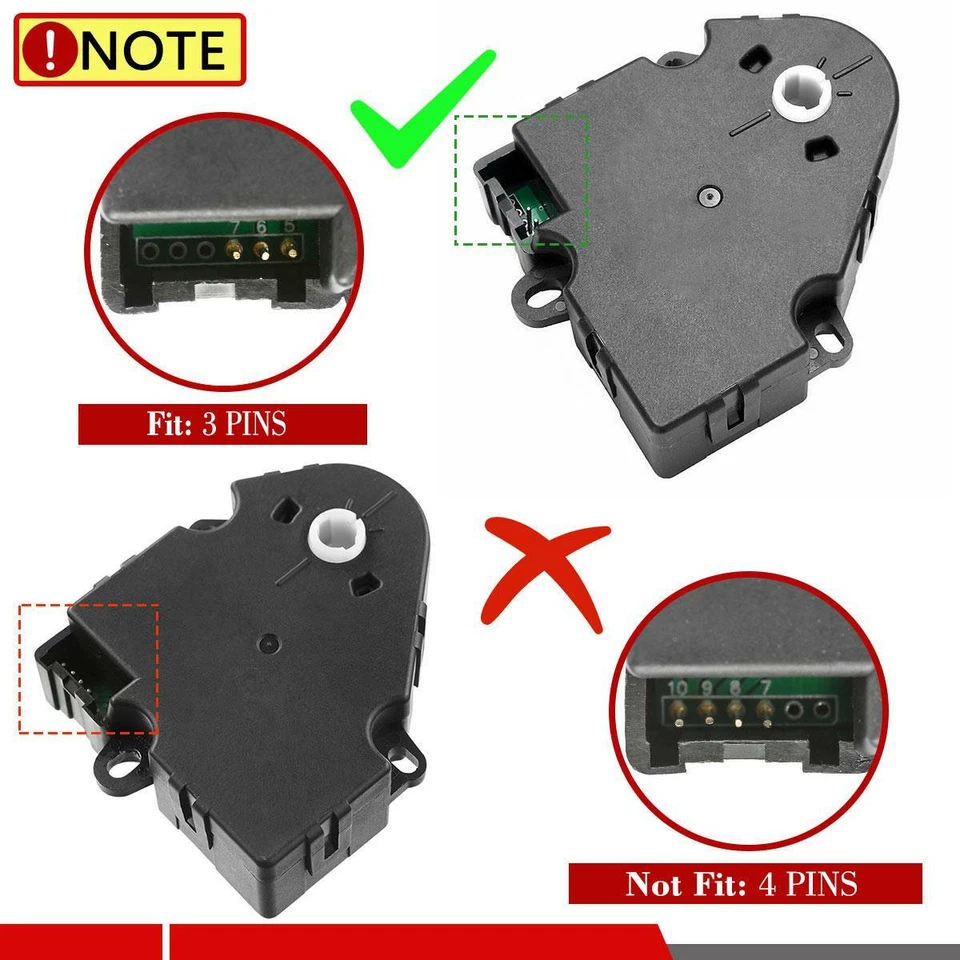Actuador de puerta principal de mezcla de entrada de aire con 3 pines para Chevrolet GMC C/K 1500-3500 Foto 2 de 4
