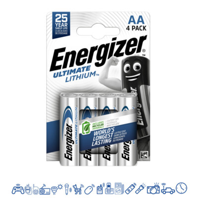 Energizer Ultimate AA Mignon Lithium FR6 L91 1,5V Batterien im Blister