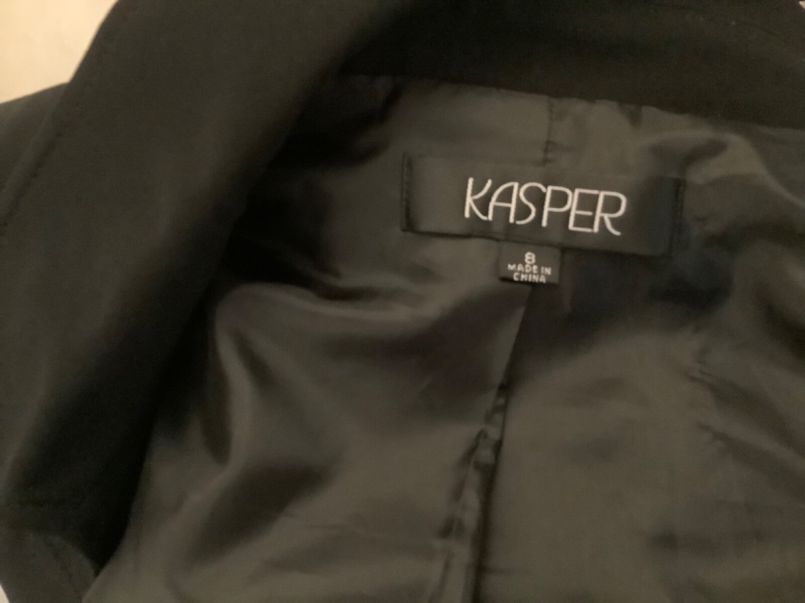 Kasper Women’s  Black Open Front Blazer with Metal Bling Size 8