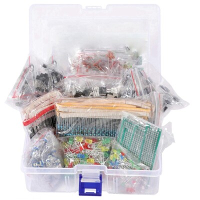 1818-Piece DIY Electronic Component Kit, PCB Potentiometer Resistance V3J7-