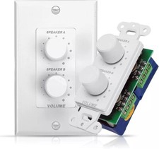 In-Wall Speaker Volume Control Plate with Dual Knob - 120W Handling