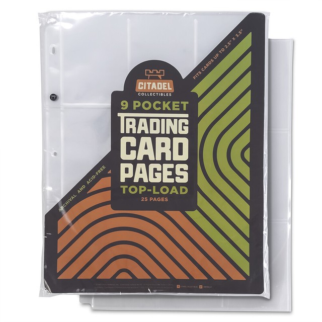 9pocket Trading Card Pages, Topload Protective Sleeves for Standard