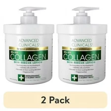 New Advanced Clinicals Collagen Skin Rescue Lotion Hydrating 16 oz (Pack of 2)