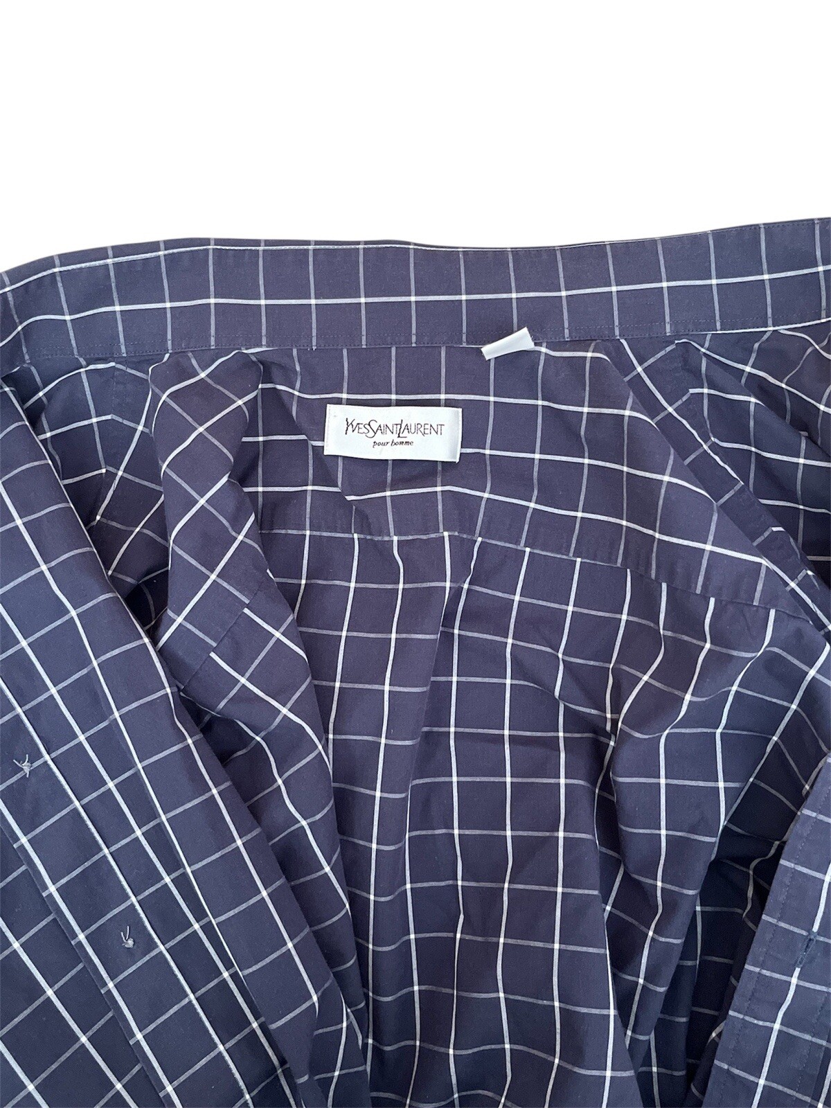 YSL Camicia vintage yves saint laurent uomo blu navy e bianca taglia XXL (AN)