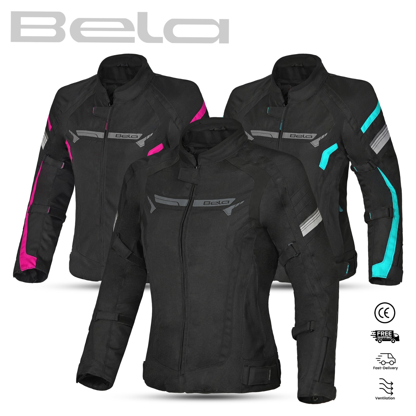 Chaqueta de motociclismo textil para mujer Bela Highland Lady con protección CE