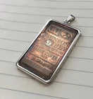 Vintage 5 Gram JM Johnson Matthey 999 Fine Silver Bar JMC Sterling Bezel Pendant