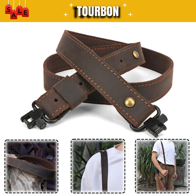 TOURBON Leder Gewehrriemen Schrotflinten Sling Ruger Riemenwirbel Waffenschlinge