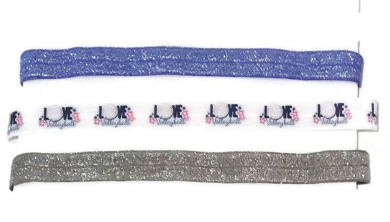 3 Blue Volleyball HEADBANDS Handmade Elastic Hair Accessory 6-12 Months SALE