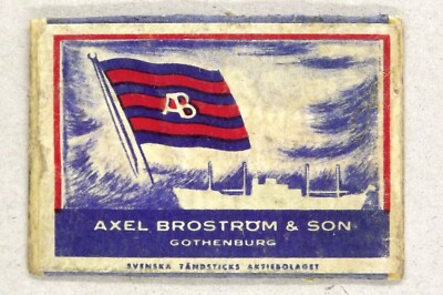 Matchbox Label Axel Brostrom & Son Shipping Gothenburg Sweden MN909