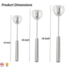 Eggs Whisk Stainless Steel Egg Beater Rotary Whisk Blender Hand Push Semi-Auto