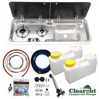 Campervan Gas Hob & Sink Unit & Install Kit, tap, pump, Like Dometic 9222 & 9722