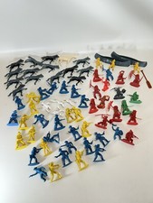 Vintage Hong Kong Marx Type Playset Figures Soldiers Cowboys Indians Horses Lot