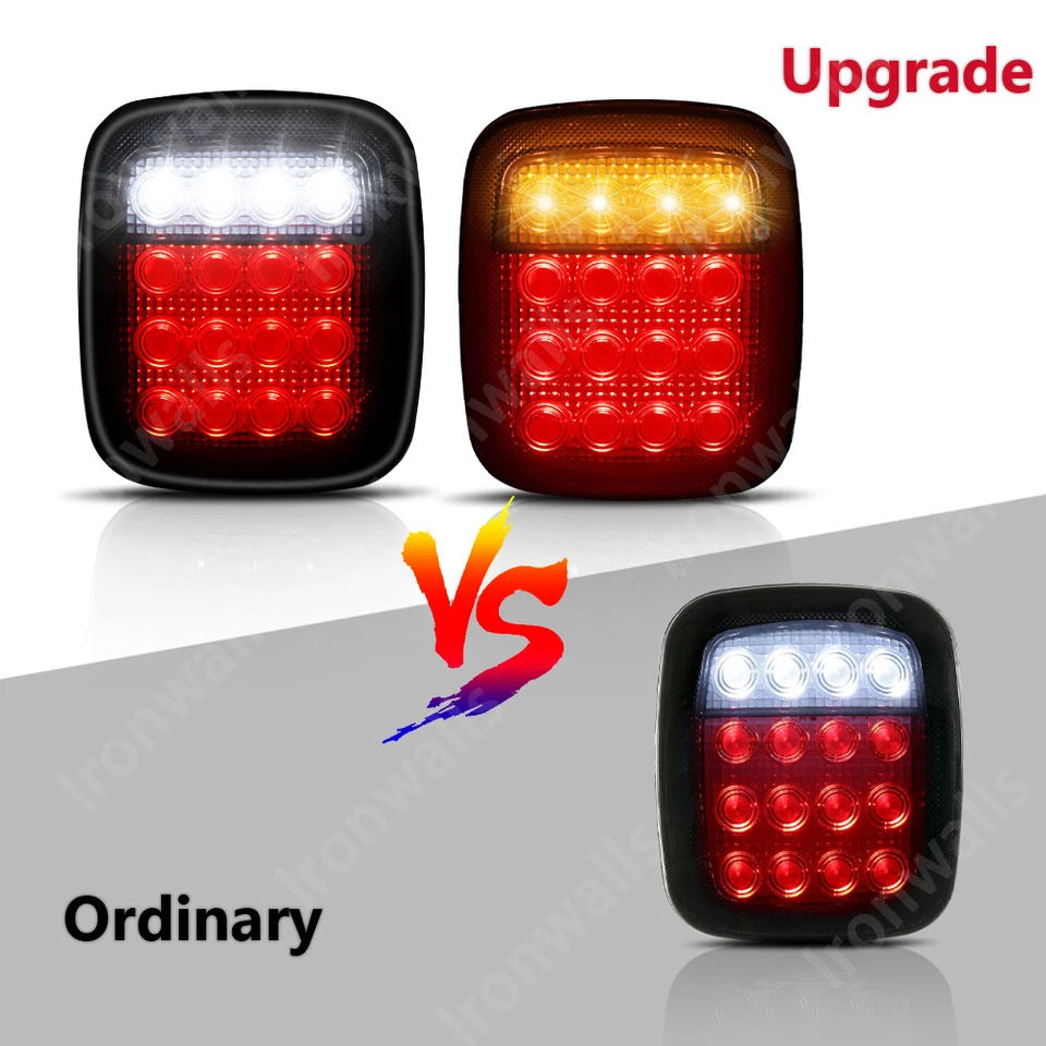 For Kenworth Peterbilt Mack Truck Smoked 16 LED Tail Brake Turn Reverse Lights Foto 3 de 4