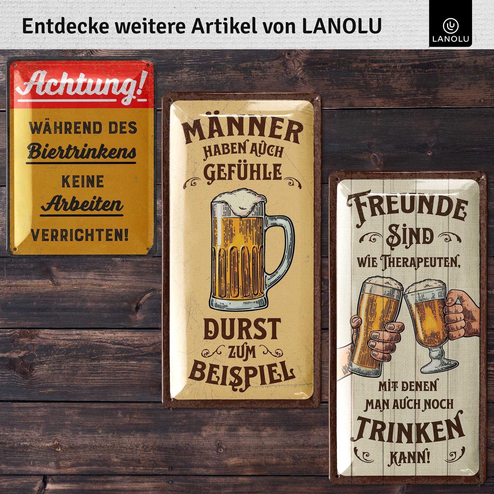 Retro Blechschild Bier, ustige Schilder Sprüchen, Bar Dekoration, Metall 16x32cm