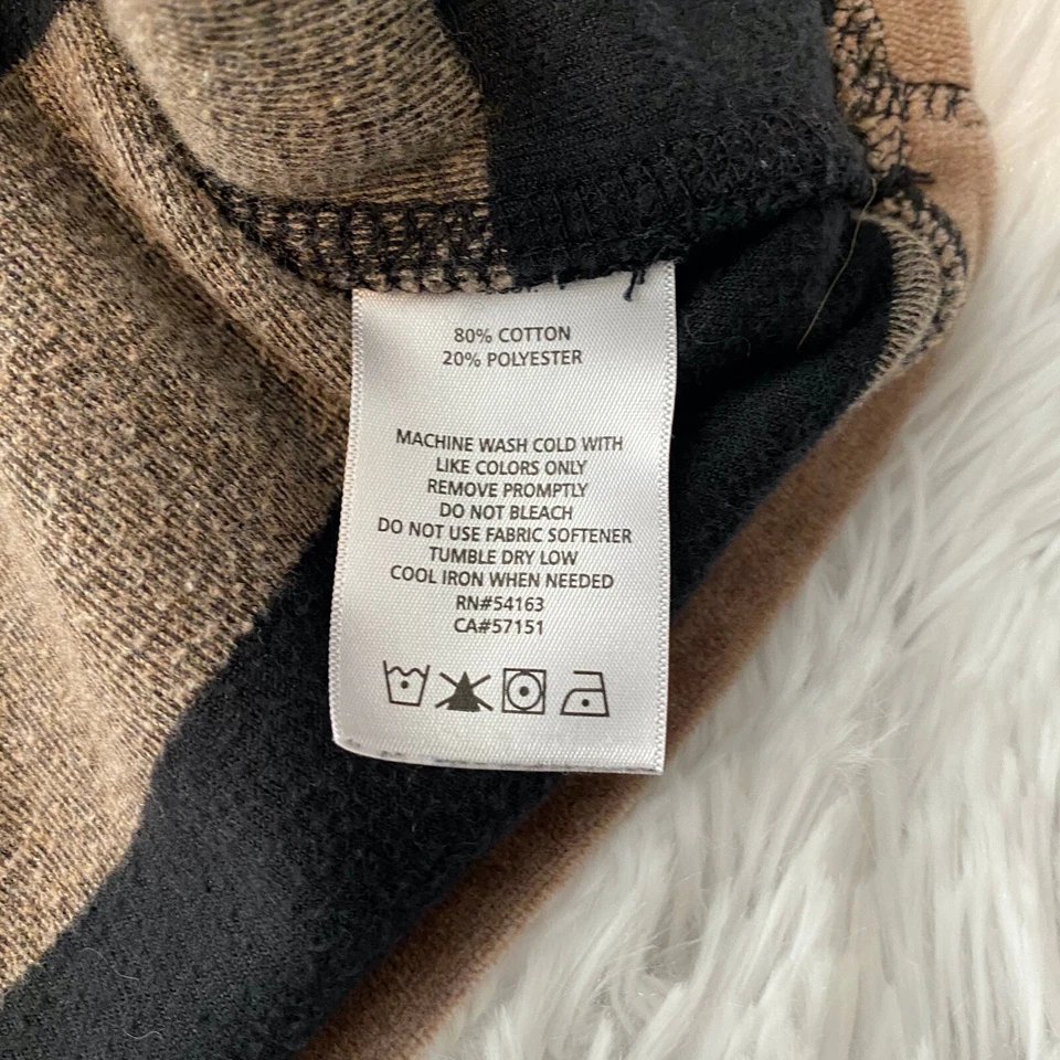 Calvin Klein Womens Sz M Brown & Black Long Sleeve Funnel Neck Sweater EUC - Image 3 of 4