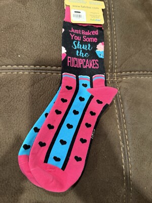 Fabdaz Just Baked You Some Shut the Fucupcakes Sassy Women's Novelty Crew Socks