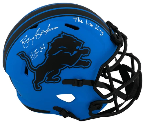 Barry Sanders Signed Lions RAVE Riddell Full Size Rep Helmet w/2 INSC - (SS COA)
