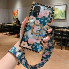 Luxury Flower Strap Ring Phone Case For iPhone Samsung OPPO LG Huawei Xiaomi