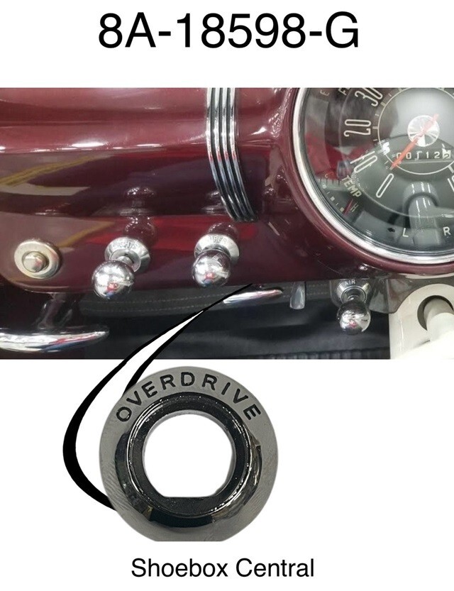 1949 1950 1951 Ford Car Chrome Overdrive Cable Bezel Trim Ring