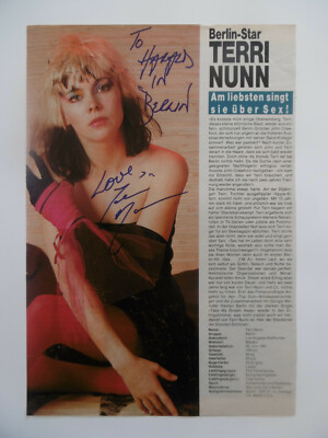 Terri Nunn ''Berlin'' Autogramm signed A4 Magazinbild
