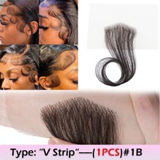 CLEARANCE 4 pcs Lace Edges Stripes Baby Human Hair Hairline Hairpiece Wavy Curly